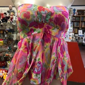 Nanette Lepore strapless silk top